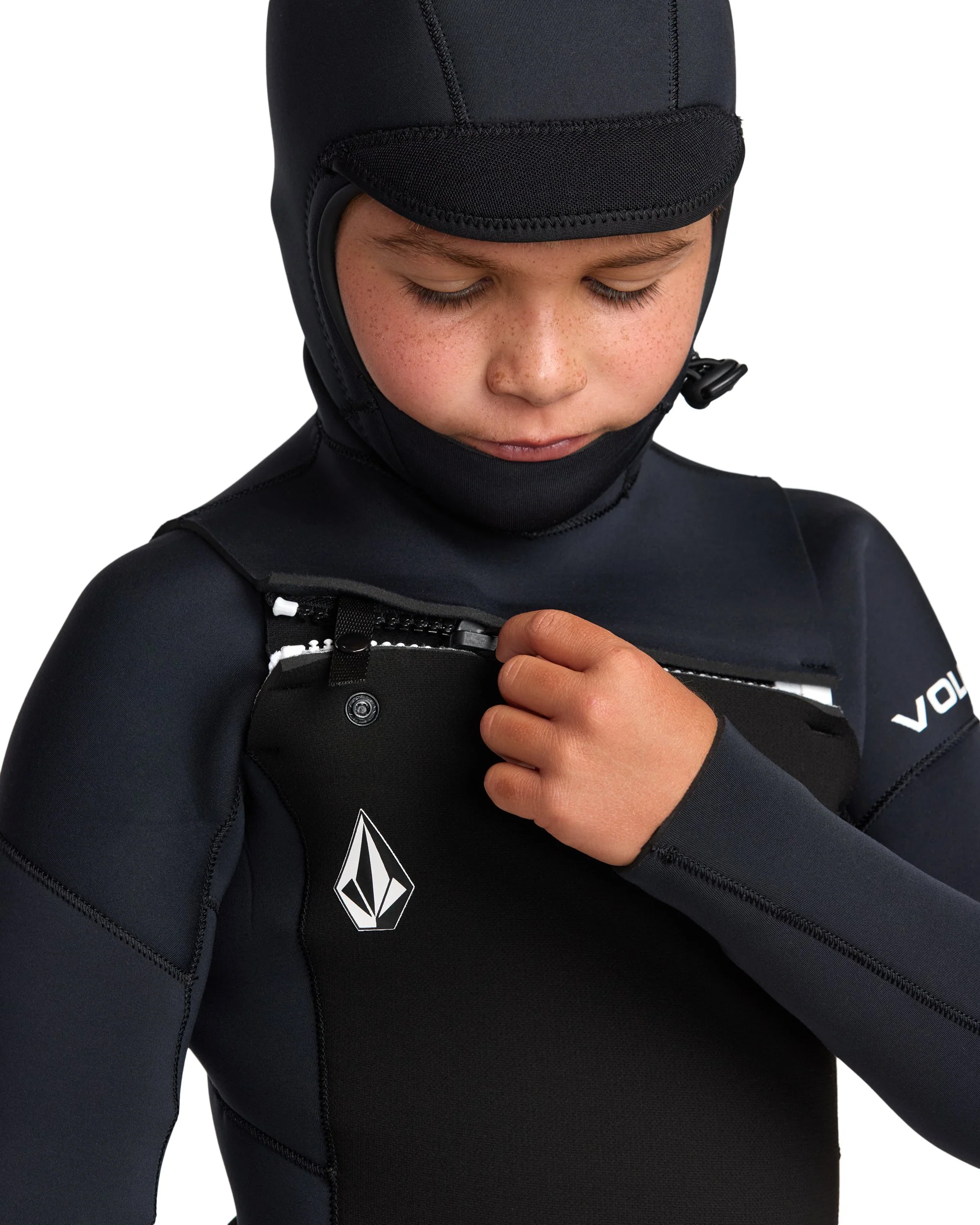 Kids' Big Boys' 5/4MM Hooded Chest Zip Full Wetsuit - Image 3