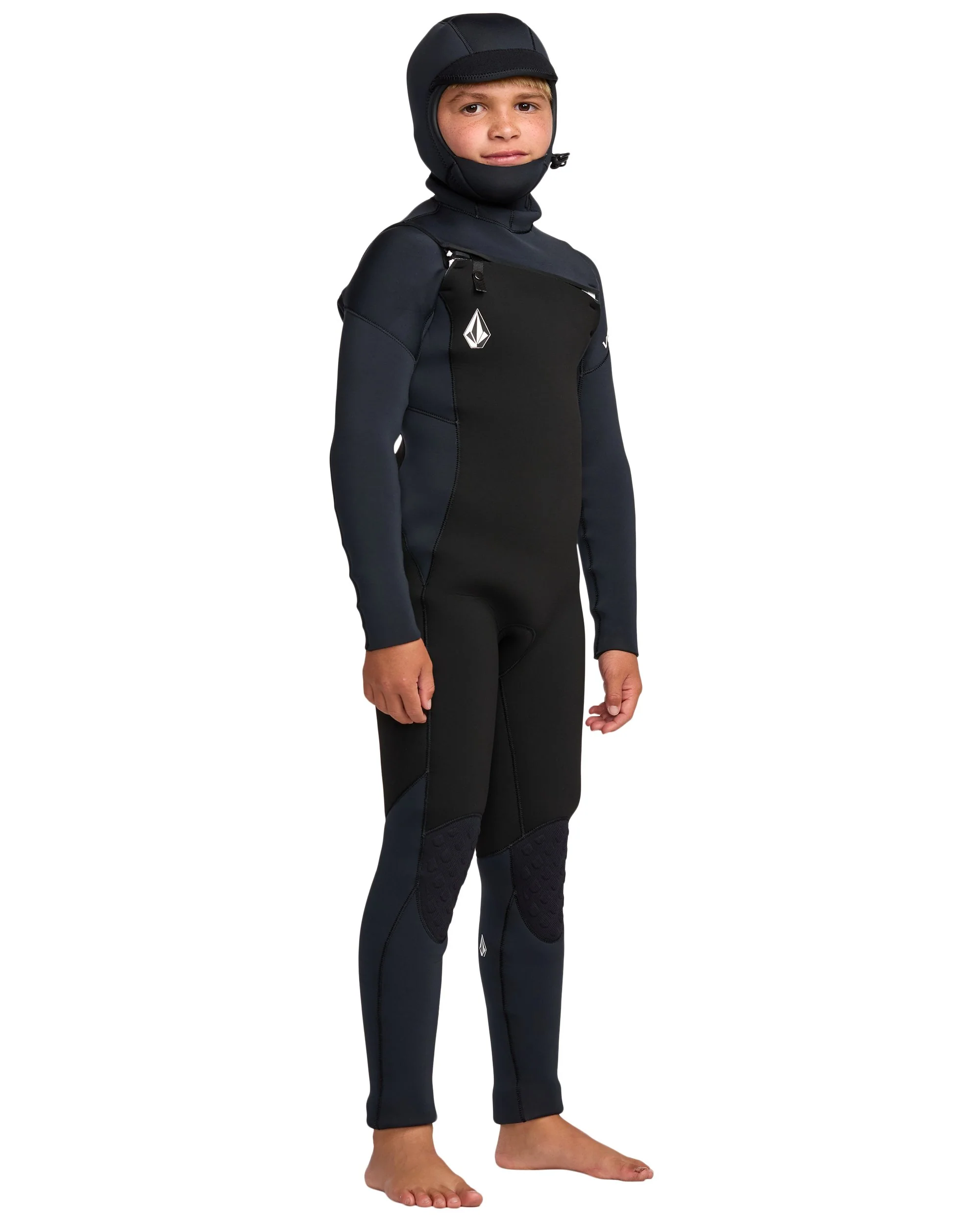 Kids' Big Boys' 5/4MM Hooded Chest Zip Full Wetsuit - Image 5