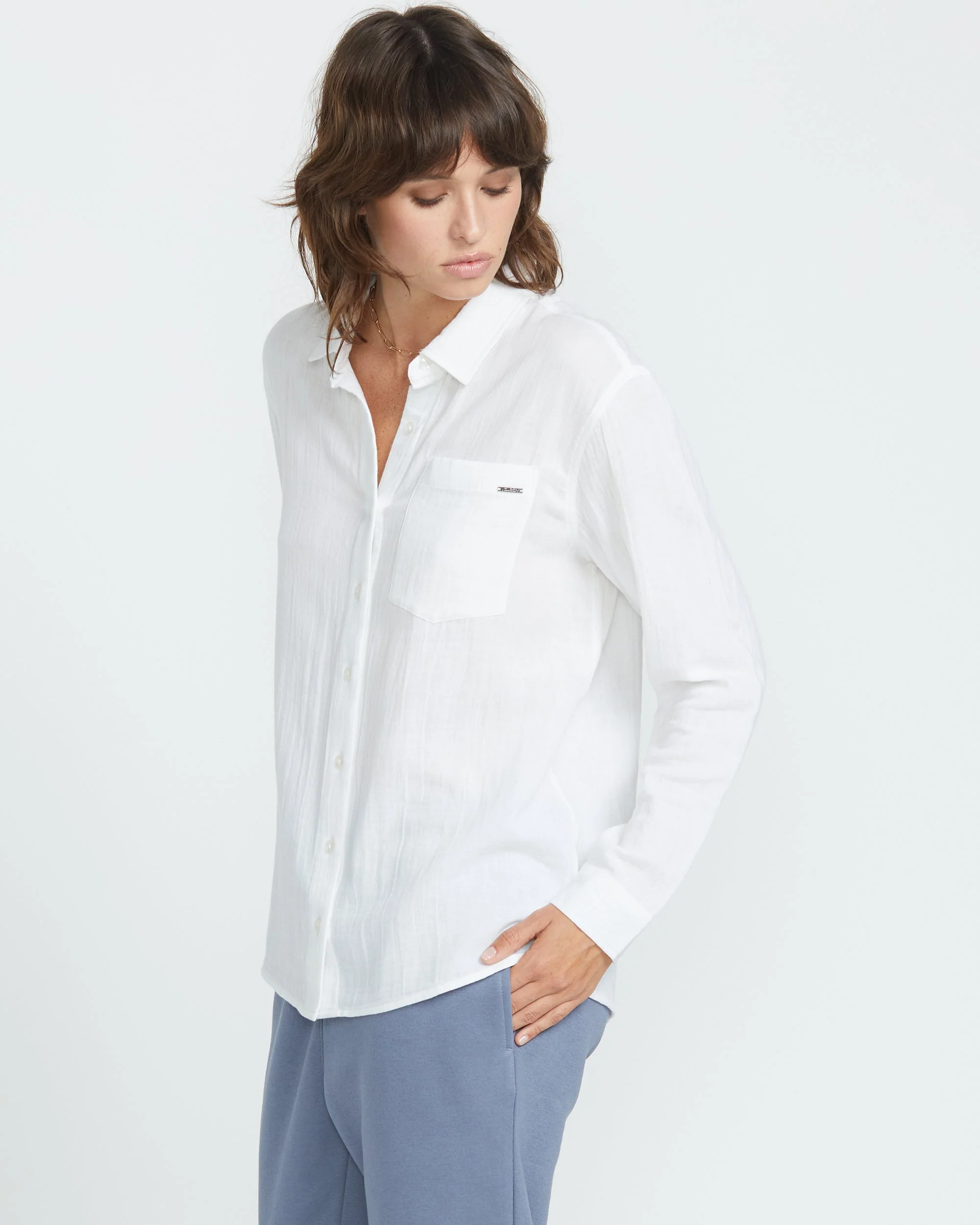 Women's Lil Button Up Long Sleeve Shirt - Image 9