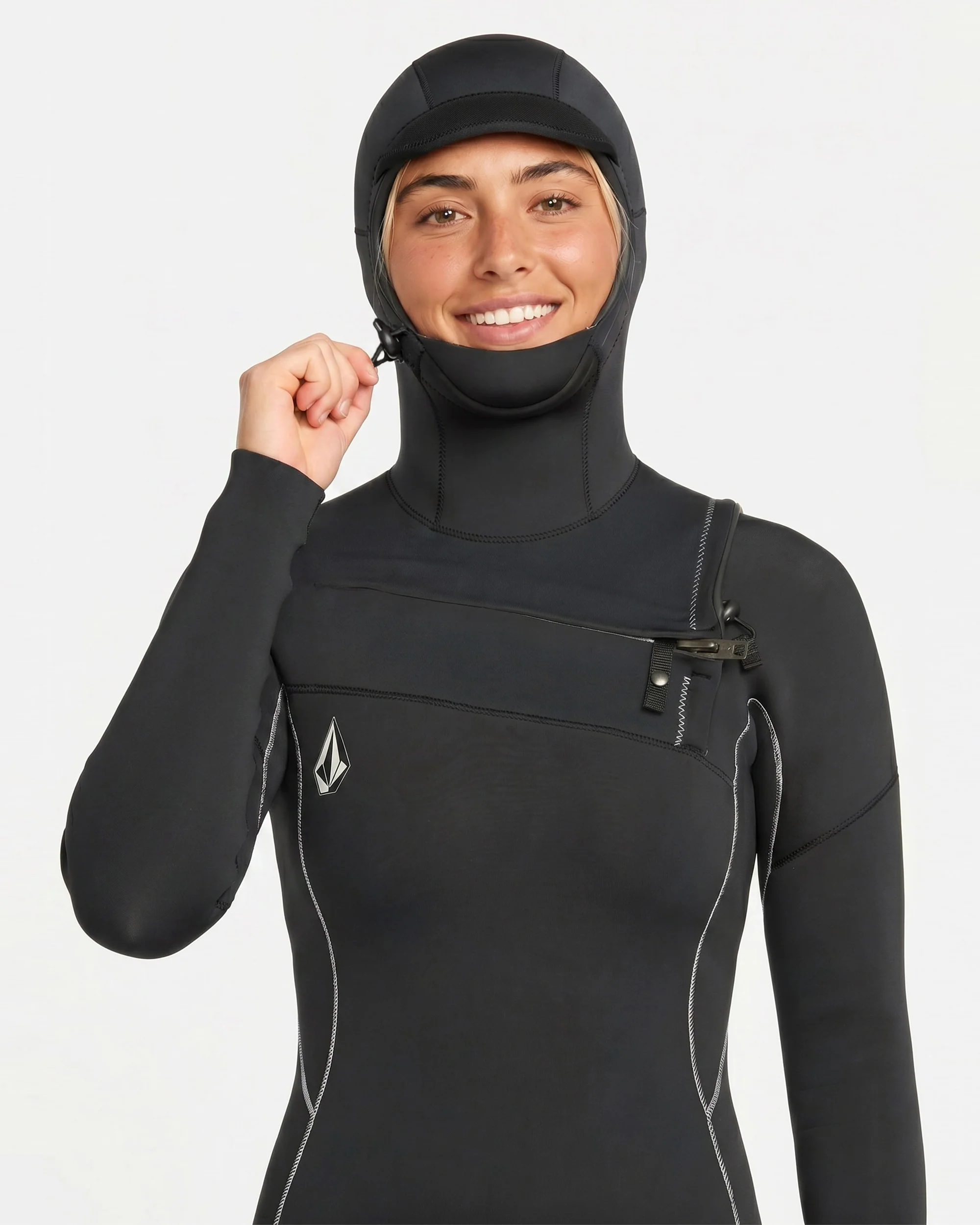 Women's 4/3MM Modulator Chest Zip Hooded Full Wetsuit - Image 3