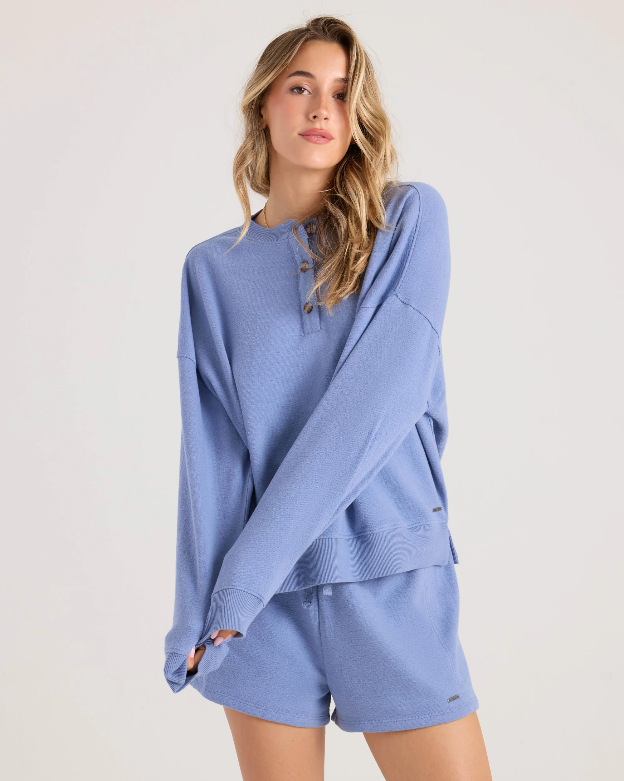 Women's Lived In Fleece Henley - Image 3